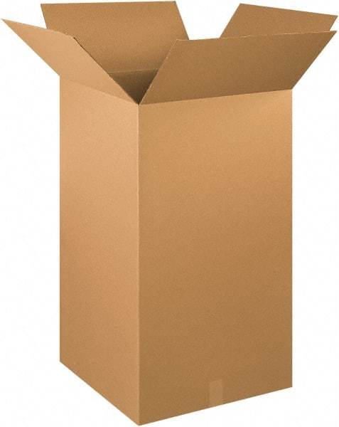 Made in USA - 20" Wide x 20" Long x 36" High Rectangle Corrugated Shipping Box - 1 Wall, Kraft (Color), 65 Lb Capacity - Eagle Tool & Supply