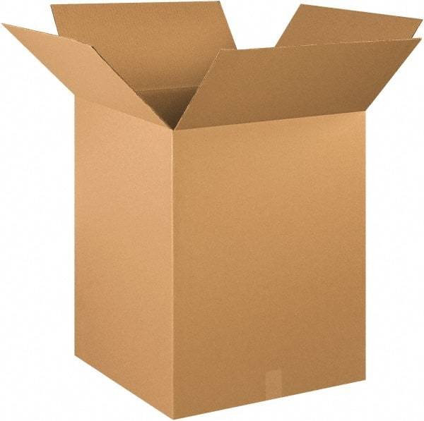 Made in USA - 20" Wide x 20" Long x 26" High Rectangle Corrugated Shipping Box - 1 Wall, Kraft (Color), 65 Lb Capacity - Eagle Tool & Supply