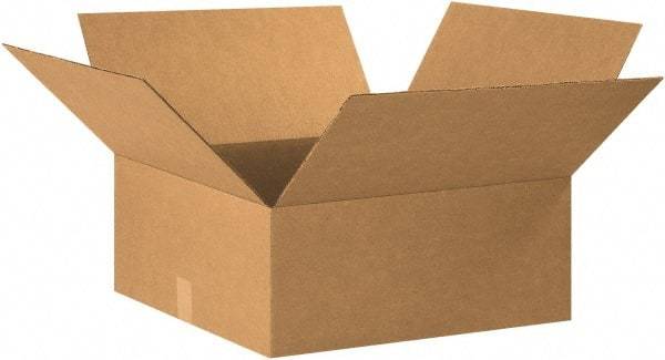 Made in USA - 20" Wide x 20" Long x 7" High Rectangle Corrugated Shipping Box - 1 Wall, Kraft (Color), 65 Lb Capacity - Eagle Tool & Supply
