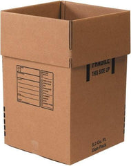 Made in USA - 18" Wide x 18" Long x 28" High Rectangle Moving Boxes - 1 Wall, Kraft (Color), 120 Lb Capacity - Eagle Tool & Supply