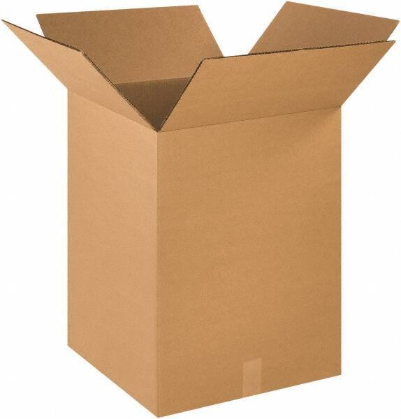 Made in USA - 18" Wide x 18" Long x 24" High Rectangle Heavy Duty Corrugated Box - 2 Walls, Kraft (Color), 100 Lb Capacity - Eagle Tool & Supply