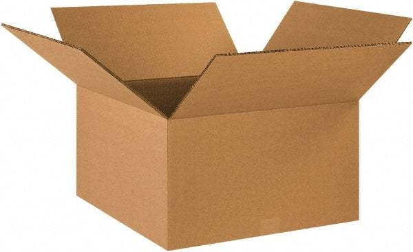Made in USA - 18" Wide x 18" Long x 10" High Rectangle Heavy Duty Corrugated Box - 2 Walls, Kraft (Color), 100 Lb Capacity - Eagle Tool & Supply