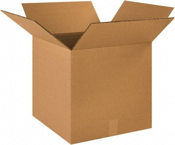 Made in USA - 18" Wide x 18" Long x 18" High Square Heavy Duty Corrugated Box - 2 Walls, Kraft (Color), 100 Lb Capacity - Eagle Tool & Supply