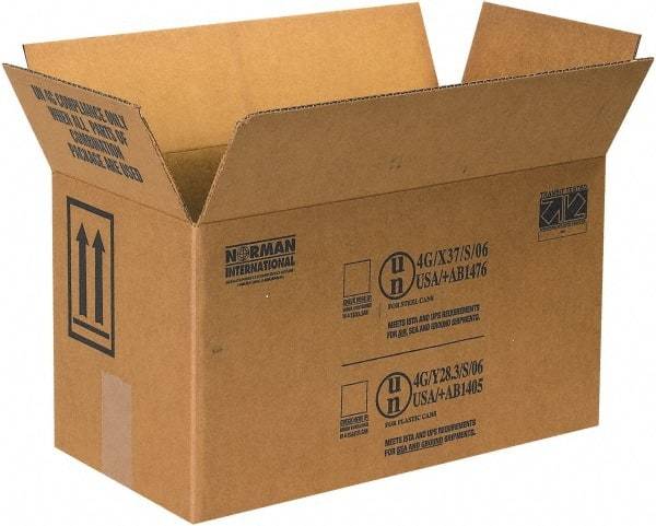 Made in USA - 8-1/2" Wide x 17" Long x 9-5/16" High Rectangle Corrugated Shipping Box - 1 Wall, Kraft (Color), 95 Lb Capacity - Eagle Tool & Supply