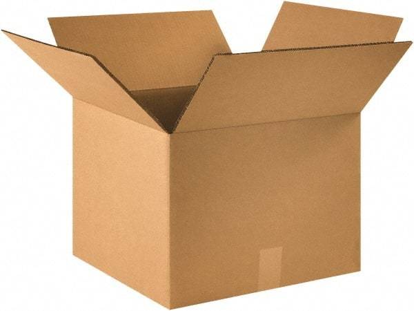 Made in USA - 16" Wide x 16" Long x 10" High Rectangle Heavy Duty Corrugated Box - 2 Walls, Kraft (Color), 100 Lb Capacity - Eagle Tool & Supply