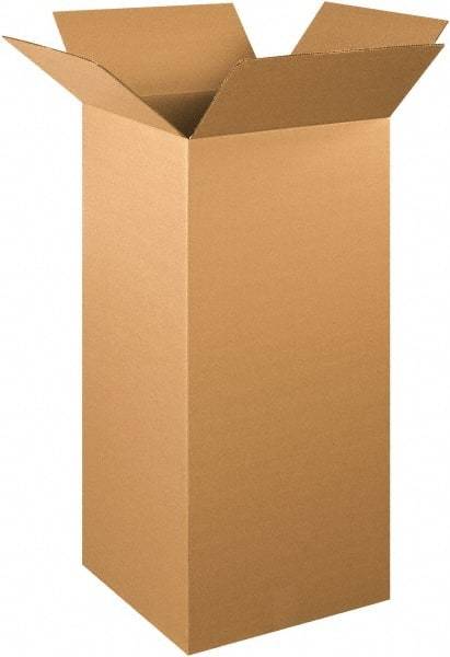 Made in USA - 15" Wide x 15" Long x 36" High Rectangle Corrugated Shipping Box - 1 Wall, Kraft (Color), 65 Lb Capacity - Eagle Tool & Supply