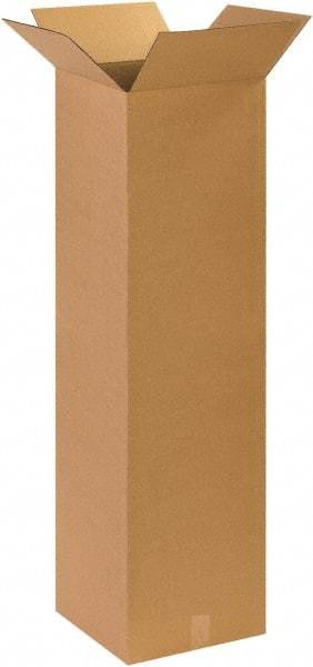 Made in USA - 14" Wide x 14" Long x 48" High Rectangle Corrugated Shipping Box - 1 Wall, Kraft (Color), 65 Lb Capacity - Eagle Tool & Supply