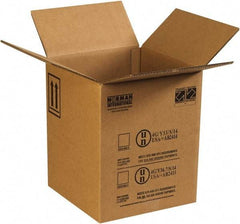 Made in USA - 12-1/2" Wide x 12-1/2" Long x 15-1/8" High Rectangle Corrugated Shipping Box - 2 Walls, Kraft (Color), 100 Lb Capacity - Eagle Tool & Supply