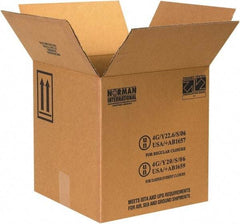 Made in USA - 12-1/4" Wide x 12-1/4" Long x 12-3/4" High Rectangle Corrugated Shipping Box - 1 Wall, Kraft (Color), 95 Lb Capacity - Eagle Tool & Supply