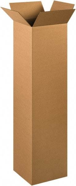 Made in USA - 12" Wide x 12" Long x 48" High Rectangle Corrugated Shipping Box - 1 Wall, Kraft (Color), 65 Lb Capacity - Eagle Tool & Supply