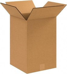 Made in USA - 12" Wide x 12" Long x 18" High Rectangle Heavy Duty Corrugated Box - 2 Walls, Kraft (Color), 100 Lb Capacity - Eagle Tool & Supply