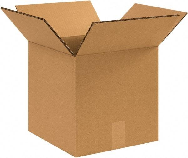 Made in USA - 12" Wide x 12" Long x 12" High Square Heavy Duty Corrugated Box - 2 Walls, Kraft (Color), 140 Lb Capacity - Eagle Tool & Supply