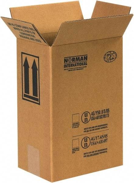 Made in USA - 5-11/16" Wide x 8-3/16" Long x 12-5/16" High Rectangle Corrugated Shipping Box - 1 Wall, Kraft (Color), 95 Lb Capacity - Eagle Tool & Supply