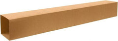 Made in USA - 12" Wide x 12" Long x 72" High Rectangle Telescoping Box - 1 Wall, Kraft (Color), 65 Lb Capacity - Eagle Tool & Supply