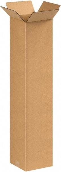 Made in USA - 8" Wide x 8" Long x 38" High Rectangle Corrugated Shipping Box - 1 Wall, Kraft (Color), 65 Lb Capacity - Eagle Tool & Supply