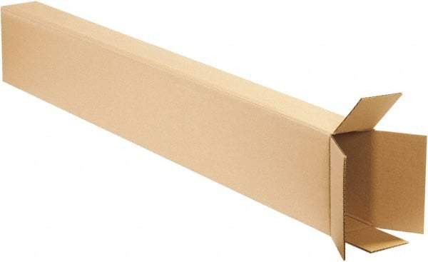 Made in USA - 4" Wide x 8" Long x 52" High Rectangle Corrugated Shipping Box - 1 Wall, Kraft (Color), 65 Lb Capacity - Eagle Tool & Supply
