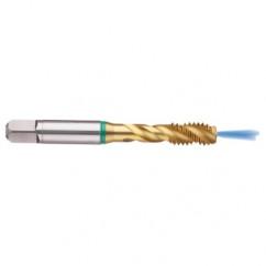 5/16-18 2B 3-Flute Cobalt Green Ring Semi-Bottoming 40 degree Spiral Flute Tap-TiN - Eagle Tool & Supply