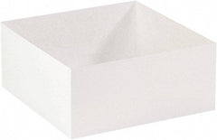 Made in USA - 14" Wide x 14" Long x 6" High Square Chipboard Box - 1 Wall, White - Eagle Tool & Supply