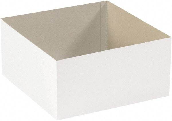 Made in USA - 12" Wide x 19" Long x 6" High Rectangle Chipboard Box - 1 Wall, White - Eagle Tool & Supply