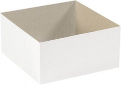 Made in USA - 12" Wide x 12" Long x 6" High Rectangle Chipboard Box - 1 Wall, White - Eagle Tool & Supply