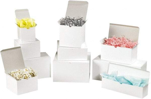 Made in USA - 5" Wide x 6" Long x 1" High Chipboard Box - 1 Wall, White - Eagle Tool & Supply