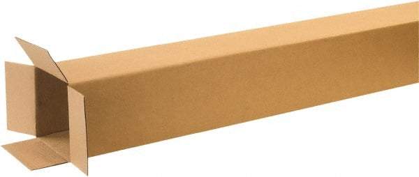 Made in USA - 8" Wide x 8" Long x 60" High Rectangle Corrugated Shipping Box - 1 Wall, Kraft (Color), 65 Lb Capacity - Eagle Tool & Supply