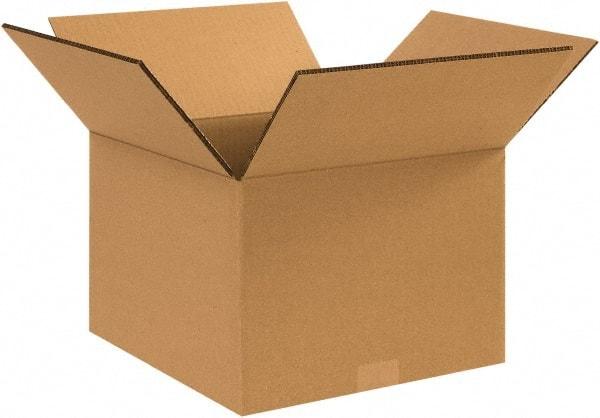 Made in USA - 12" Wide x 14" Long x 10" High Rectangle Heavy Duty Corrugated Box - 2 Walls, Kraft (Color), 100 Lb Capacity - Eagle Tool & Supply