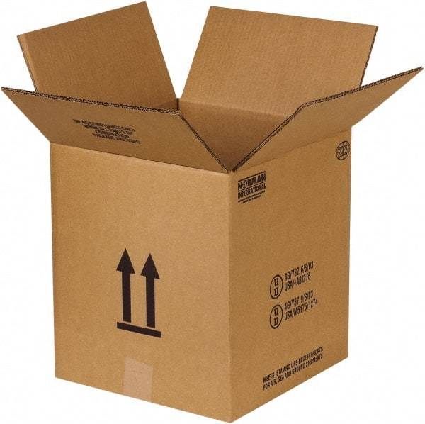 Made in USA - 12-1/8" Wide x 12-1/8" Long x 13-5/8" High Rectangle Corrugated Shipping Box - 2 Walls, Kraft (Color), 120 Lb Capacity - Eagle Tool & Supply