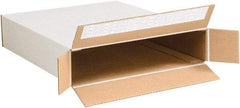 Made in USA - 3" Wide x 12-1/2" Long x 17-1/2" High Rectangle Corrugated Shipping Box - 1 Wall, White, 65 Lb Capacity - Eagle Tool & Supply