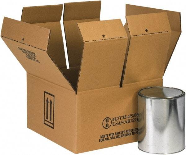 Made in USA - 14-1/4" Wide x 14-1/4" Long x 7-5/8" High Rectangle Corrugated Shipping Box - 2 Walls, Kraft (Color), 120 Lb Capacity - Eagle Tool & Supply