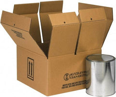 Made in USA - 14-1/4" Wide x 14-1/4" Long x 7-5/8" High Rectangle Corrugated Shipping Box - 2 Walls, Kraft (Color), 120 Lb Capacity - Eagle Tool & Supply