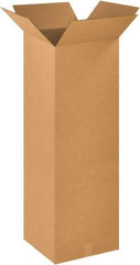 Made in USA - 18" Wide x 18" Long x 48" High Rectangle Corrugated Shipping Box - 1 Wall, Kraft (Color), 65 Lb Capacity - Eagle Tool & Supply