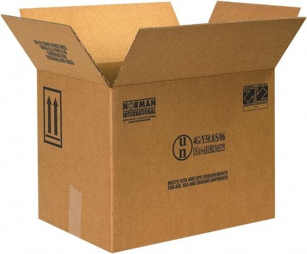 Made in USA - 11-3/8" Wide x 16-3/8" Long x 12-5/16" High Rectangle Corrugated Shipping Box - 1 Wall, Kraft (Color), 95 Lb Capacity - Eagle Tool & Supply