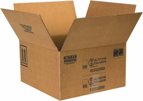 Made in USA - 17" Wide x 17" Long x 9-5/16" High Rectangle Corrugated Shipping Box - 1 Wall, Kraft (Color), 95 Lb Capacity - Eagle Tool & Supply