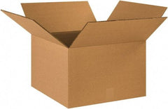 Made in USA - 18" Wide x 18" Long x 12" High Rectangle Heavy Duty Corrugated Box - 2 Walls, Kraft (Color), 100 Lb Capacity - Eagle Tool & Supply