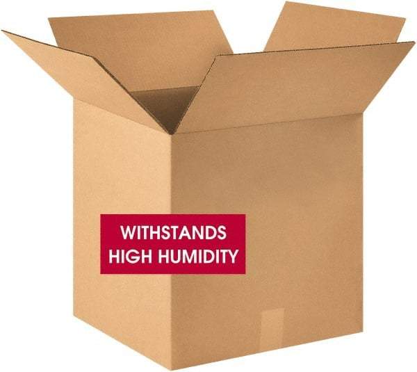 Made in USA - 18" Wide x 18" Long x 18" High Square Corrugated Shipping Box - 1 Wall, Kraft (Color), 120 Lb Capacity - Eagle Tool & Supply