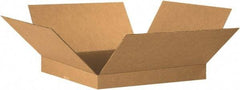 Made in USA - 20" Wide x 20" Long x 2" High Rectangle Corrugated Shipping Box - 1 Wall, Kraft (Color), 65 Lb Capacity - Eagle Tool & Supply