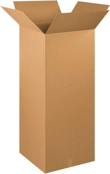 Made in USA - 20" Wide x 20" Long x 48" High Rectangle Corrugated Shipping Box - 1 Wall, Kraft (Color), 65 Lb Capacity - Eagle Tool & Supply