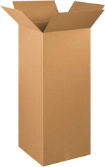 Made in USA - 20" Wide x 20" Long x 48" High Rectangle Corrugated Shipping Box - 1 Wall, Kraft (Color), 65 Lb Capacity - Eagle Tool & Supply