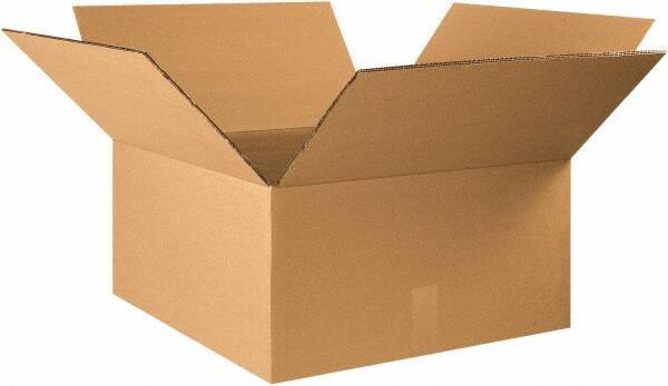 Made in USA - 22" Wide x 22" Long x 12" High Rectangle Heavy Duty Corrugated Box - 2 Walls, Kraft (Color), 100 Lb Capacity - Eagle Tool & Supply