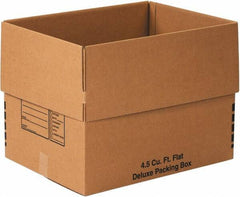 Made in USA - 18" Wide x 24" Long x 18" High Rectangle Moving Boxes - 1 Wall, Kraft (Color), 65 Lb Capacity - Eagle Tool & Supply