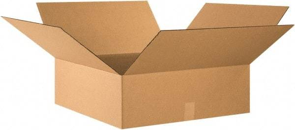 Made in USA - 24" Wide x 24" Long x 8" High Rectangle Corrugated Shipping Box - 1 Wall, Kraft (Color), 65 Lb Capacity - Eagle Tool & Supply