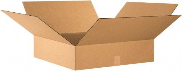 Made in USA - 24" Wide x 24" Long x 6" High Rectangle Corrugated Shipping Box - 1 Wall, Kraft (Color), 65 Lb Capacity - Eagle Tool & Supply