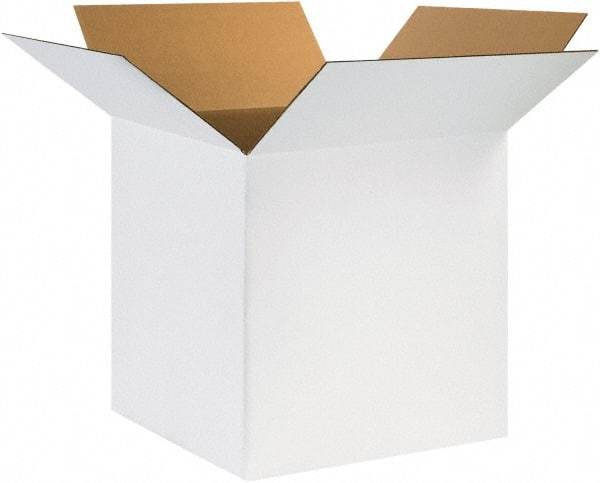Made in USA - 24" Wide x 24" Long x 24" High Square Corrugated Shipping Box - 1 Wall, White, 65 Lb Capacity - Eagle Tool & Supply