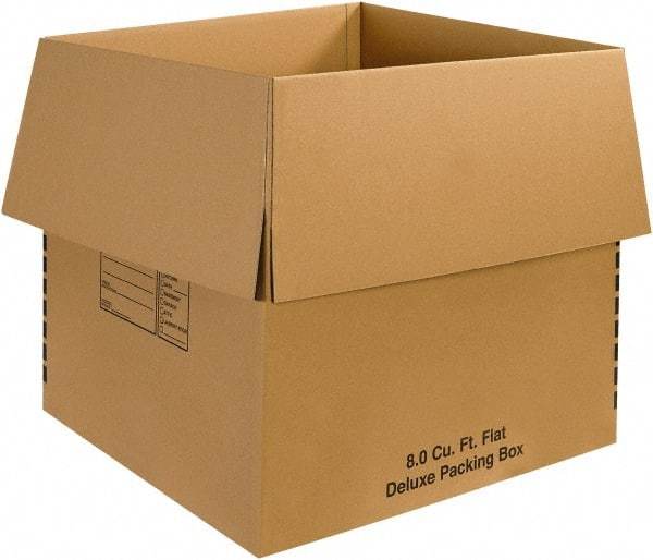 Made in USA - 24" Wide x 24" Long x 24" High Square Moving Boxes - 1 Wall, Kraft (Color), 65 Lb Capacity - Eagle Tool & Supply