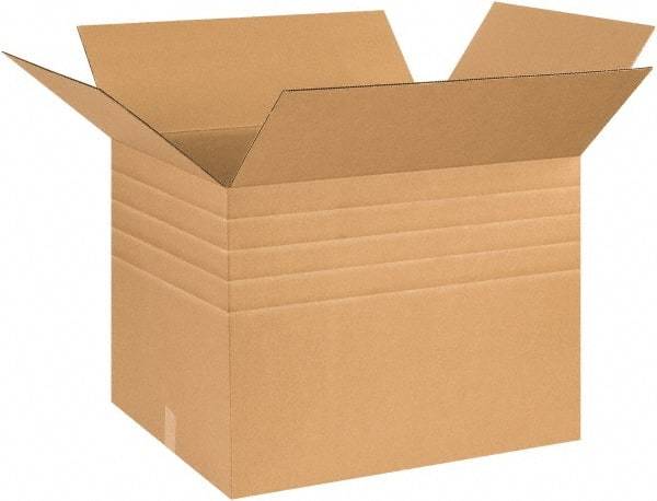 Made in USA - 20" Wide x 26" Long x 20" High Rectangle Multi-Depth Box - 1 Wall, Kraft (Color), 95 Lb Capacity - Eagle Tool & Supply