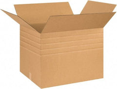 Made in USA - 20" Wide x 26" Long x 20" High Rectangle Multi-Depth Box - 1 Wall, Kraft (Color), 95 Lb Capacity - Eagle Tool & Supply