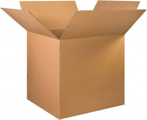 Made in USA - 32" Wide x 32" Long x 32" High Square Heavy Duty Corrugated Box - 2 Walls, Kraft (Color), 100 Lb Capacity - Eagle Tool & Supply