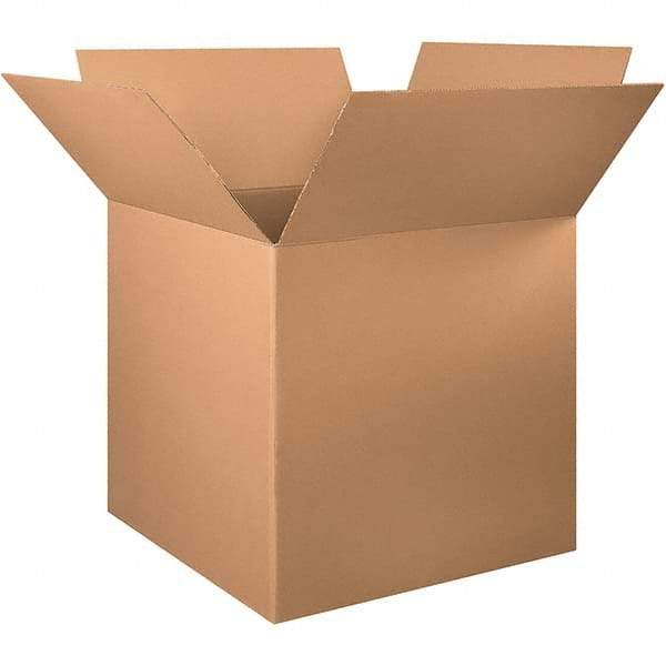 Made in USA - 34" Wide x 34" Long x 34" High Square Corrugated Shipping Box - 1 Wall, Kraft (Color), 65 Lb Capacity - Eagle Tool & Supply
