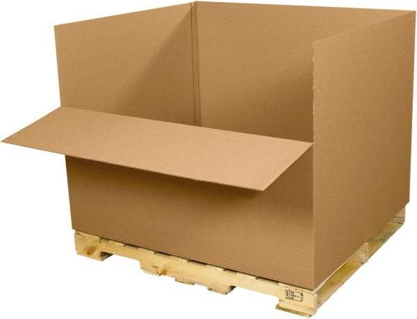 Made in USA - 40" Wide x 48" Long x 36" High Rectangle Heavy Duty Corrugated Box - 1 Wall, Kraft (Color), 120 Lb Capacity - Eagle Tool & Supply
